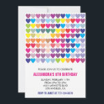 Colour party invitations Rainbow Heart Modern 8TH<br><div class="desc">🌈✨ Dive into a world of vibrant celebrations with our Colour Party Invitations – the perfect blend of modern charm and timeless whimsy! 🎉👧💖 Immerse your guests in the magic of primary colours, where the top of each invitation is adorned with a captivating rainbow heart pattern. 🌟🎂💕 As your guests...</div>