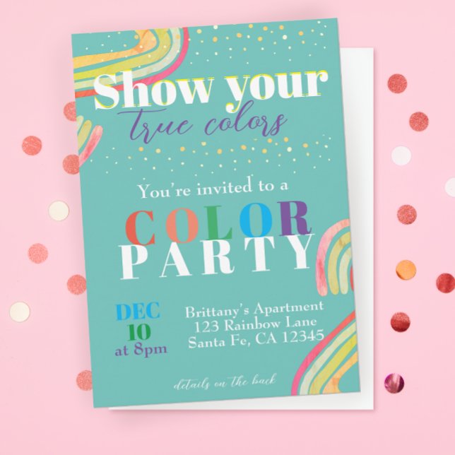 Colour Party Rainbow Invitation (Creator Uploaded)
