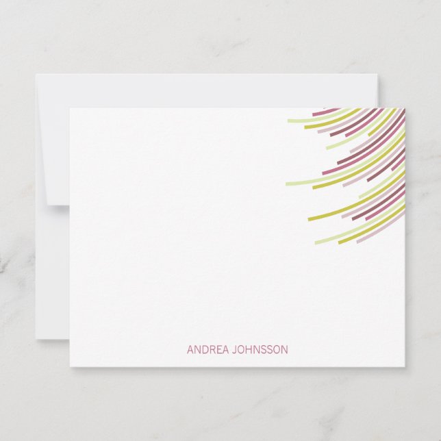 Colour Party Stripes 21st Birthday Thank You Note (Front)