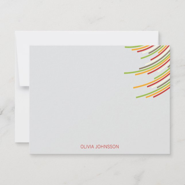 Colour Party Stripes 21st Birthday Thank You Note (Front)