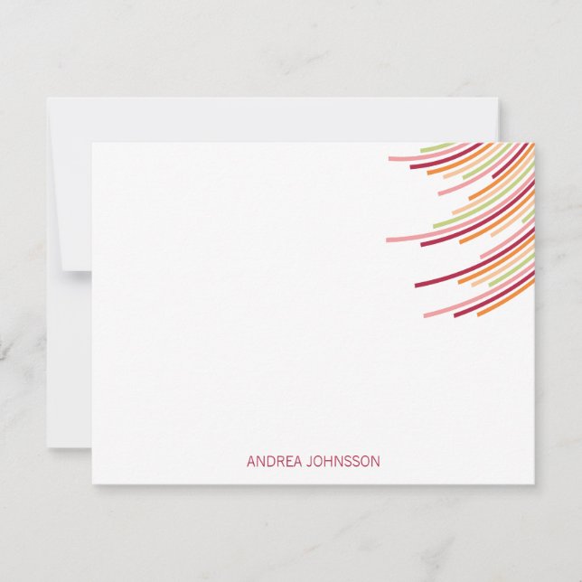 Colour Party Stripes 21st Birthday Thank You Note (Front)