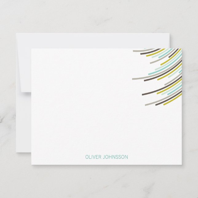 Colour Party Stripes 21st Birthday Thank You Note Card (Front)