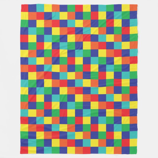 Colour Patchwork Pattern 141214 Fleece Blanket (Front)