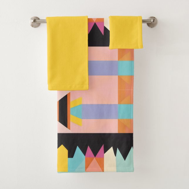 Colour Pattern mix Bath Towel Set (Insitu)