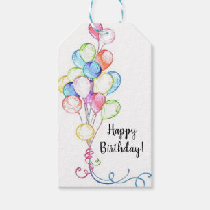 Colour Pencil Balloons in a Bundle Gift Tag