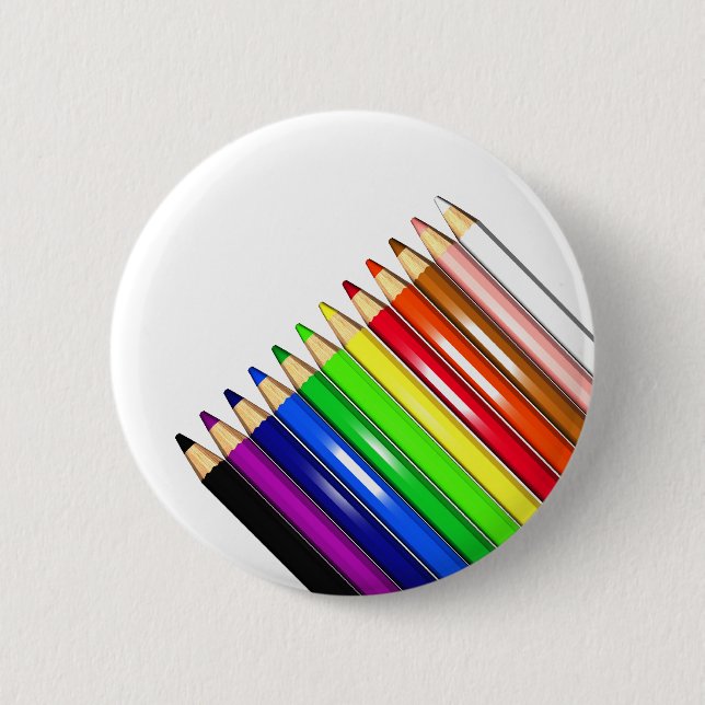 colour pencil crayons 6 cm round badge (Front)