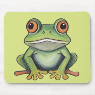Colour Pencil Drawing Frog Mouse Mat
