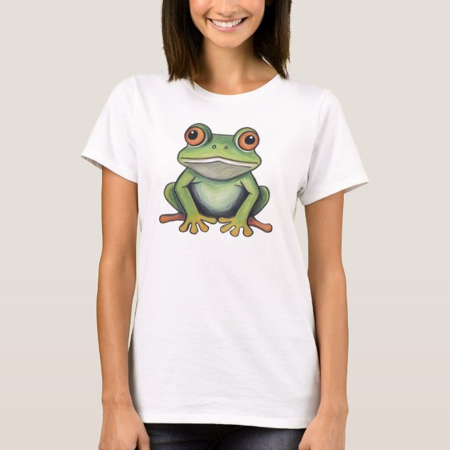 Colour Pencil Drawing Frog T-Shirt (Front)