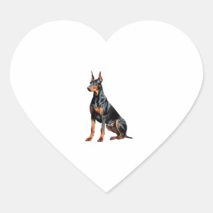 Colour pencil sketch of a Doberman Pinscher.  Esse Heart Sticker