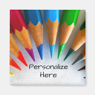 Colour pencil teacher artist magnet cute colourful