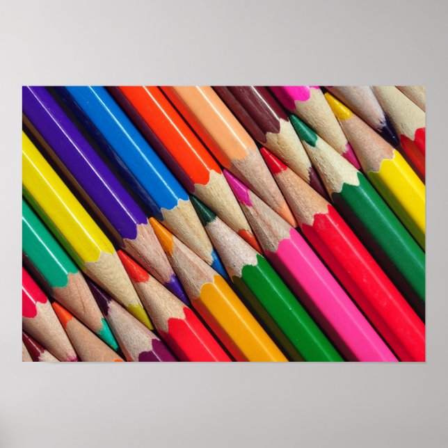 colour pencils crayons background texture poster (Front)