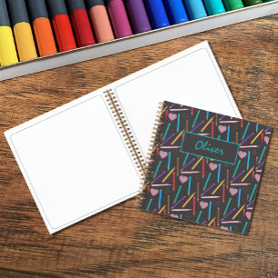 Colour Pencils Doodle Personalised Kid Sketchbook Notebook