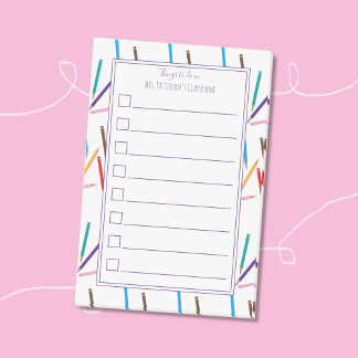 Colour Pencils Frame Teacher To Do Post-It Notes