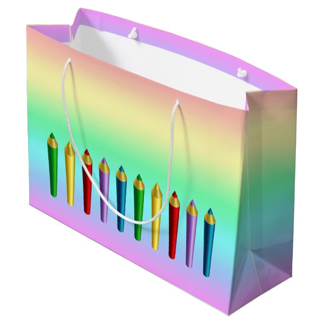 Colour Pencils Large Gift Bag (Back Angled)