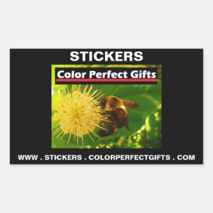 Colour Perfect Gifts Bumblebee Nectar Advertisemen Rectangular Sticker