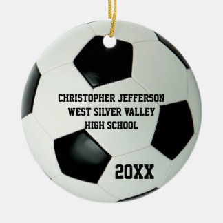 Colour Photo Soccer Ball Sports Ceramic Tree Decoration