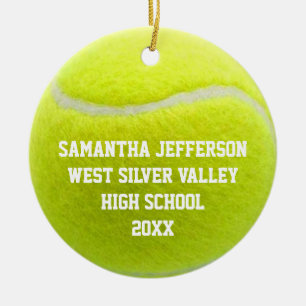 Colour Photo Tennis Ball Sports Ceramic Tree Decoration