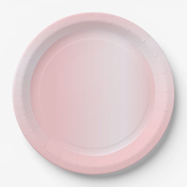 Colour Pink Rose Gold Modern Trendy Blank Template Paper Plate (Front)