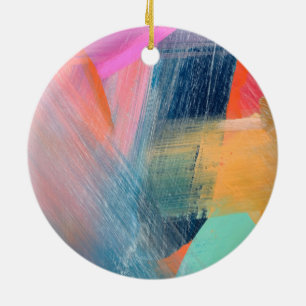 Colour Plaid Ceramic Tree Decoration
