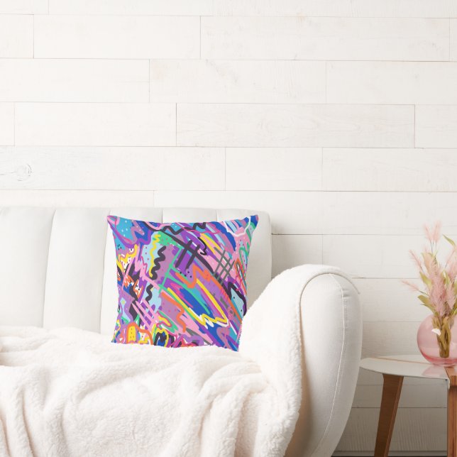 Colour Play Abstract Art  Cushion (Couch)