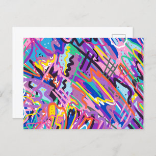 Colour Play Abstract Art Postcard
