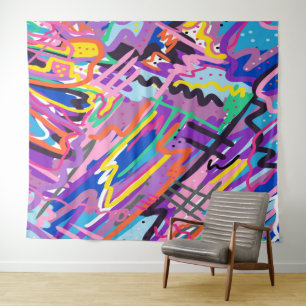 Colour Play Abstract Art  Tapestry
