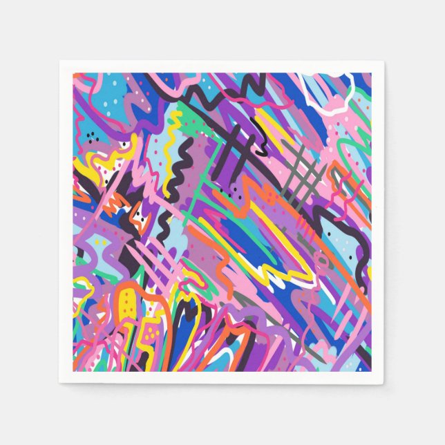 Colour Play Abstract Print Napkin (Front)