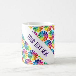 Colour Points Circle Pattern + your backgr. & text Coffee Mug