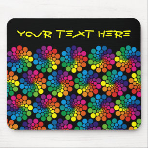 Colour Points Circle Pattern + your backgr. & text Mouse Mat