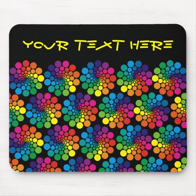 Colour Points Circle Pattern + your backgr. & text Mouse Mat (Front)