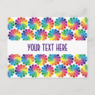 Colour Points Circle Pattern + your backgr. & text Postcard