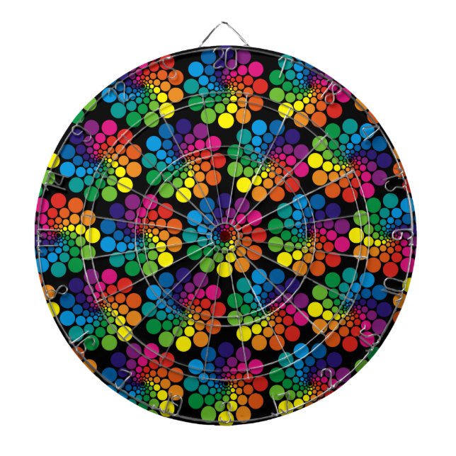 Colour Points Circle Pattern + your background Dartboard (Front)
