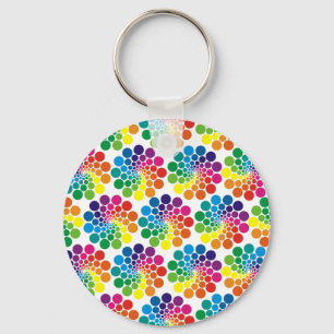 Colour Points Circle Pattern + your background Key Ring