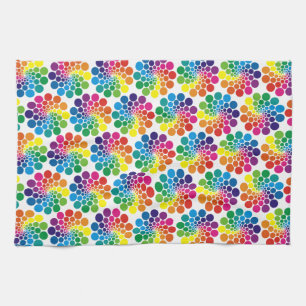Colour Points Circle Pattern + your background Tea Towel