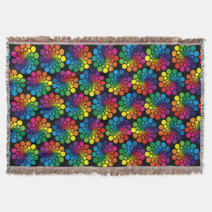 Colour Points Circle Pattern + your background Throw Blanket