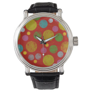 colour polka dots pattern watch
