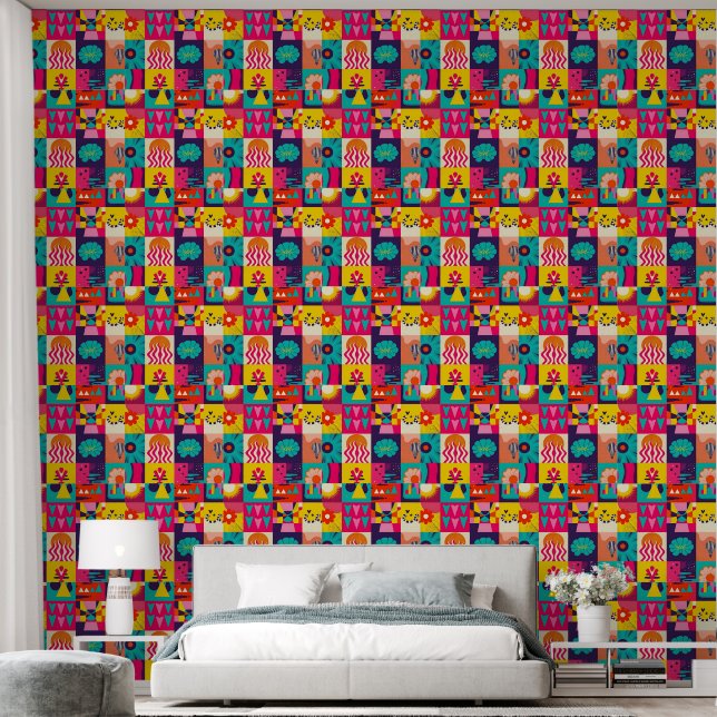 Colour Pop Chequered Bliss Bold Patterns  Wallpaper (Bedroom)