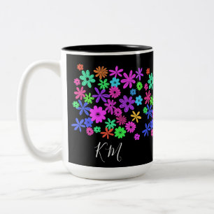 Colour Pop Cute Flowers Personalised Mug