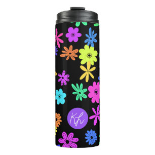 Colour Pop Cute Flowers Personalised Thermal Tumbl Thermal Tumbler