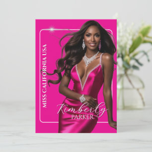 Colour Pop Cutout Pageant Autograph Printed Card