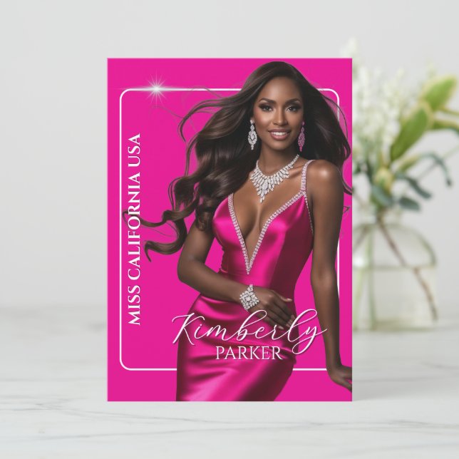 Colour Pop Cutout Pageant Autograph Printed Card (Standing Front)