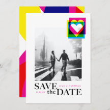 Colour Pop Flat Save The Date Card