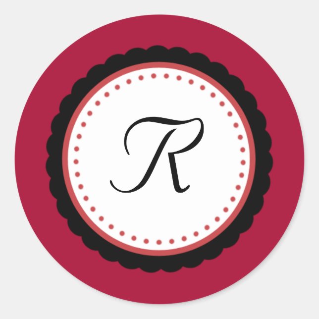 Colour Pop Fuchsia Monogram Initial Sticker (Front)