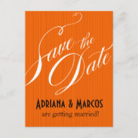 Colour Pop Pinstripe Save the Date | orange