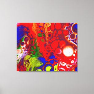 Colour Pop   Red Blue Fluid Art Canvas Print