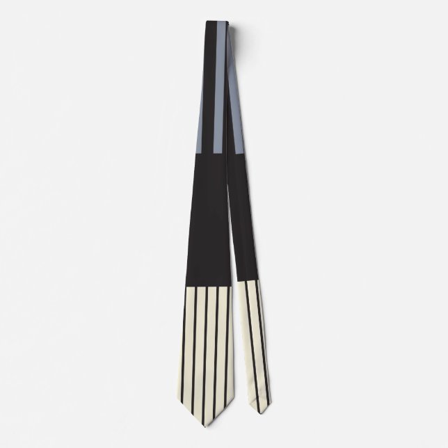 Colour Pop Stripes - Black, Grey and Cream Tie (Front)