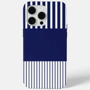 Colour Pop Stripes - Blue and White iPhone 15 Pro Max Case