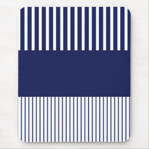Colour Pop Stripes - Blue and White Mouse Mat
