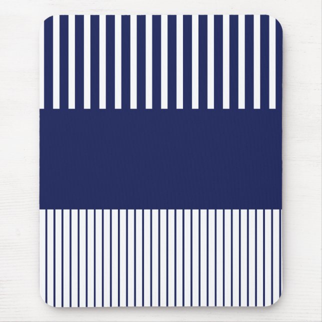 Colour Pop Stripes - Blue and White Mouse Mat (Front)