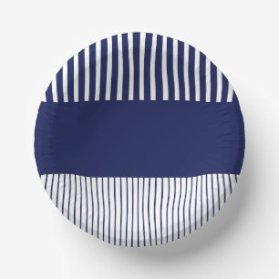 Colour Pop Stripes - Blue and White Paper Plate